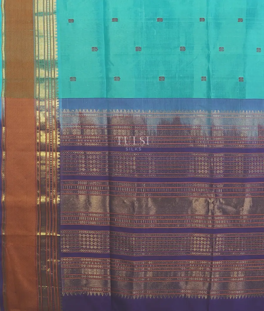Blue Silk Cotton Saree T5713914