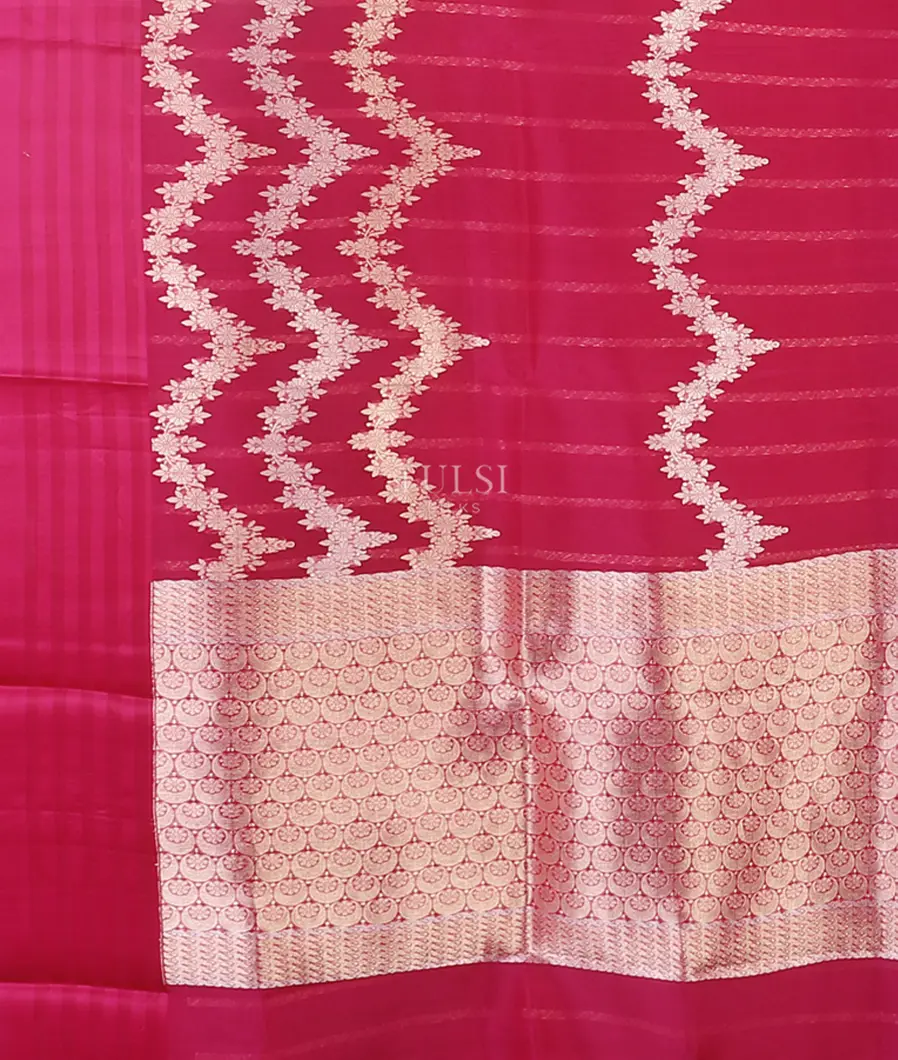 Magenta Banaras Silk Saree T5698154