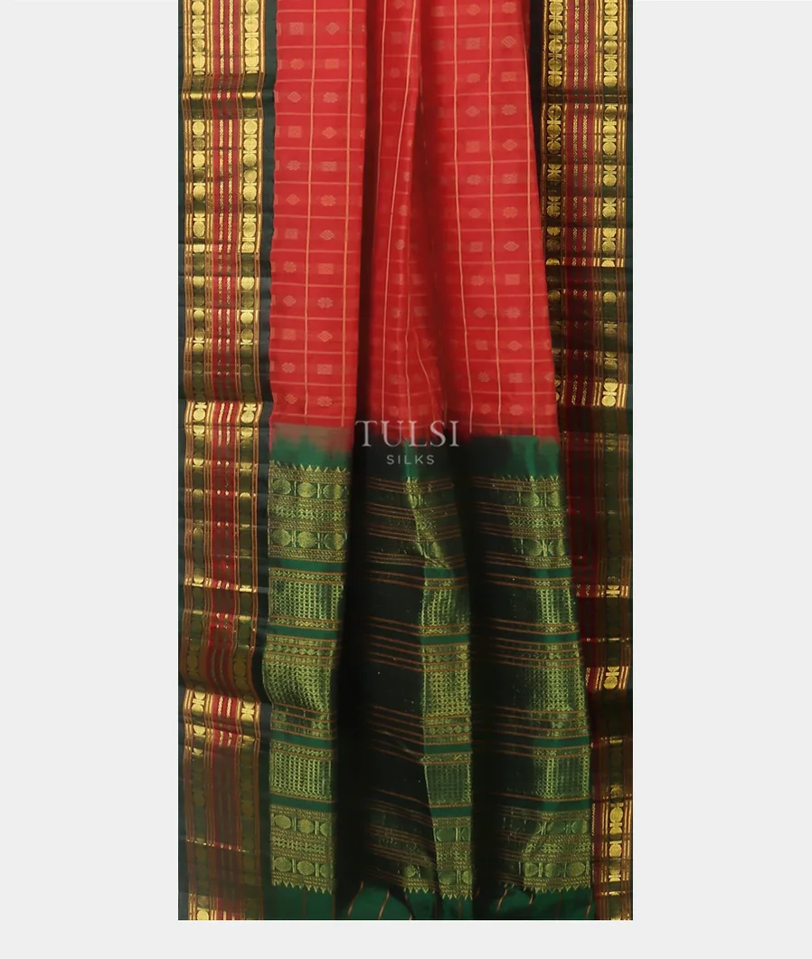 Red Silk Cotton Saree T5713312