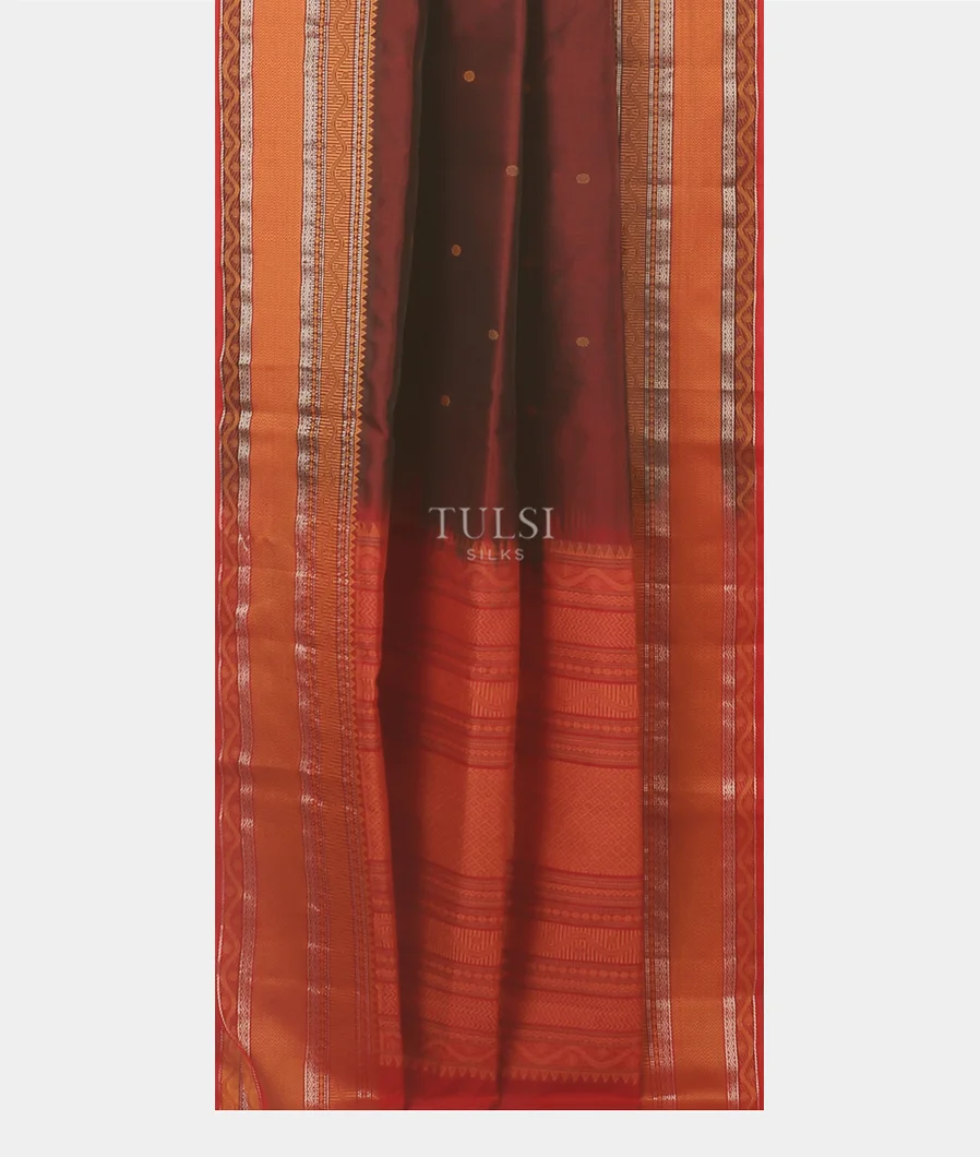 Brown Silk Cotton Saree T5714122