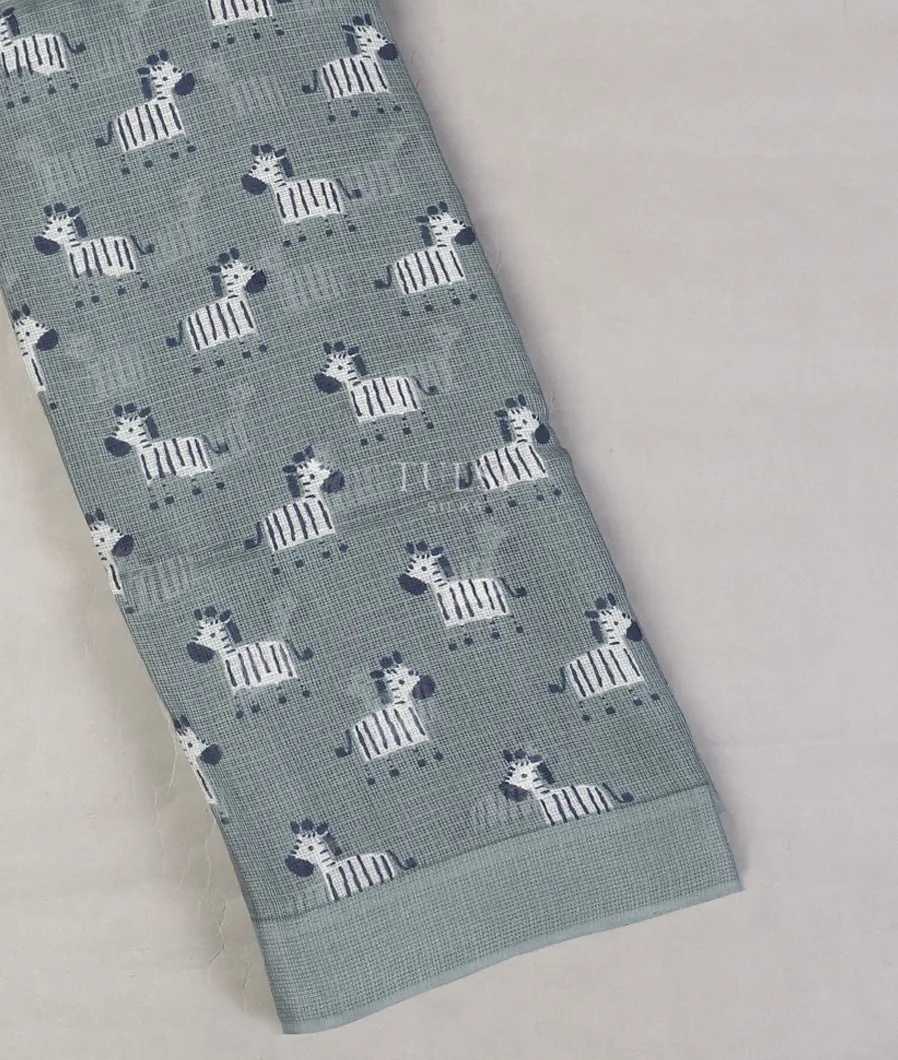 Bluish Grey Kota Cotton Saree T570709-image