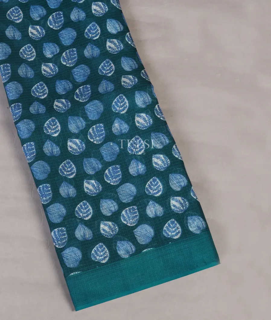 Peacock Blue Kota Cotton Saree T570697-image