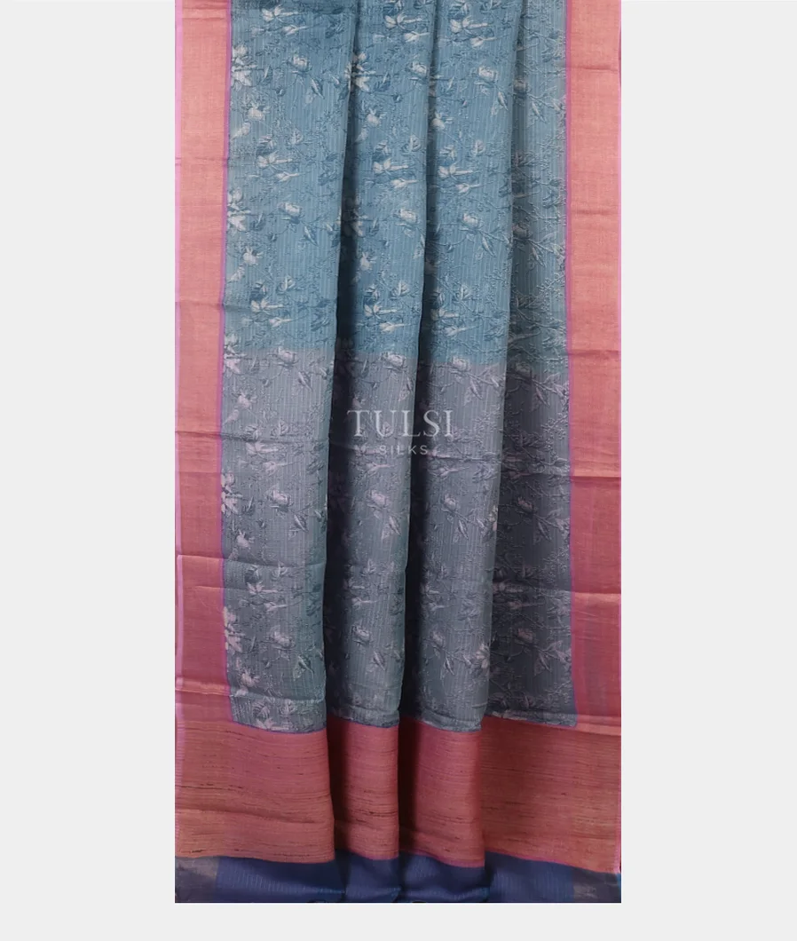 Blue Kota Cotton Saree T5707682