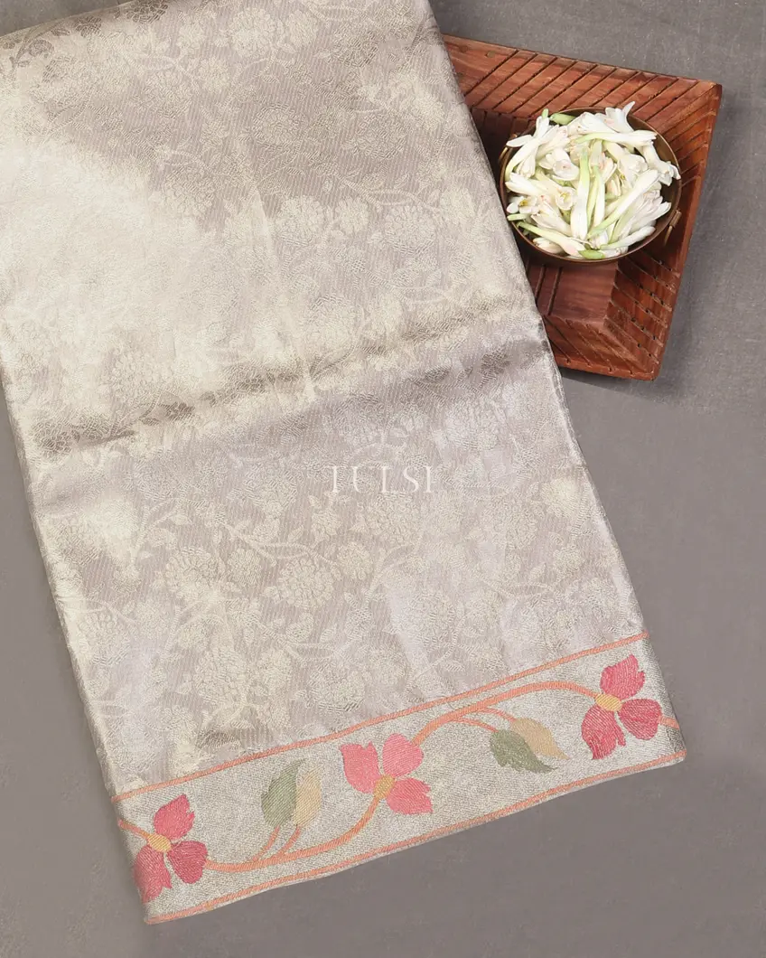 Grey Tissue Silk Saree T572101-image