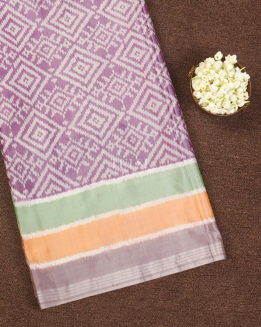 Purple And Off - White Patan Patola Silk Saree T571580-image
