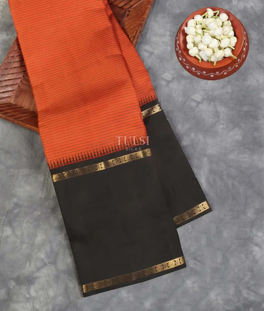 Burnt Orange Kanjivaram Silk Saree T499624-image