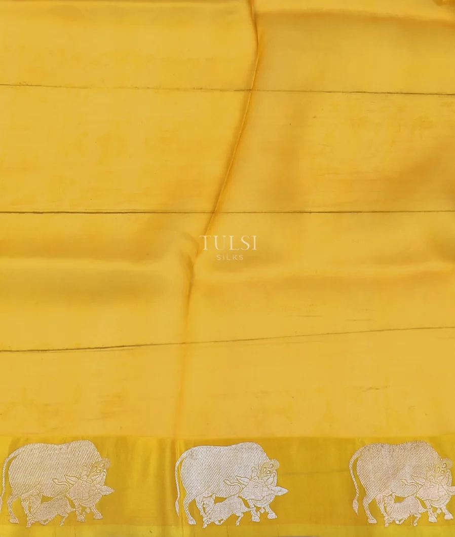 Yellow Banaras Kora Silk Saree T5721153
