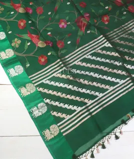 Green Banaras Kora Silk Saree T5721164