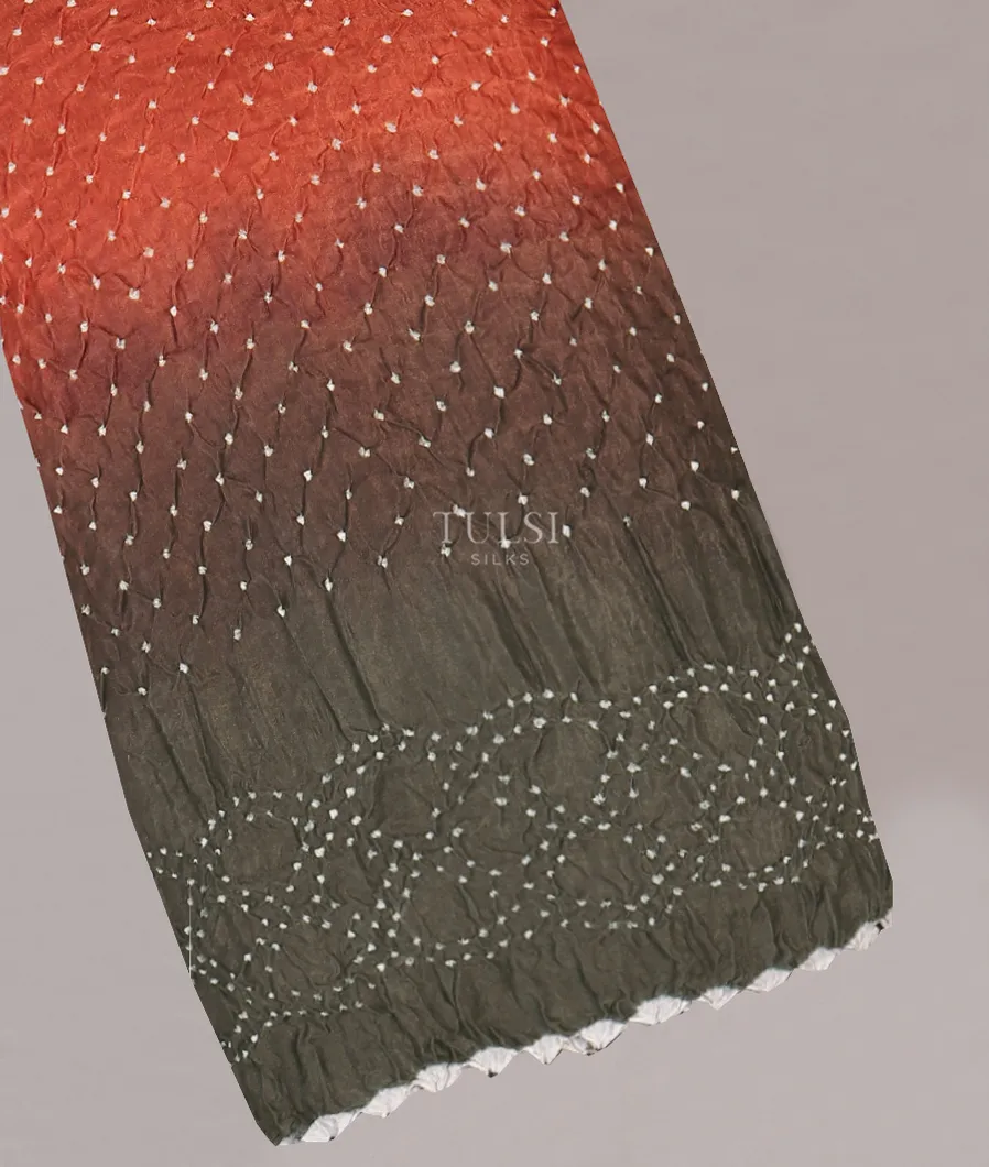 Rust Bandhani Gajji Silk Saree T531170-image