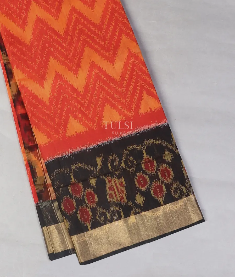 Red Pochampalli Silk Cotton Saree T555539-image