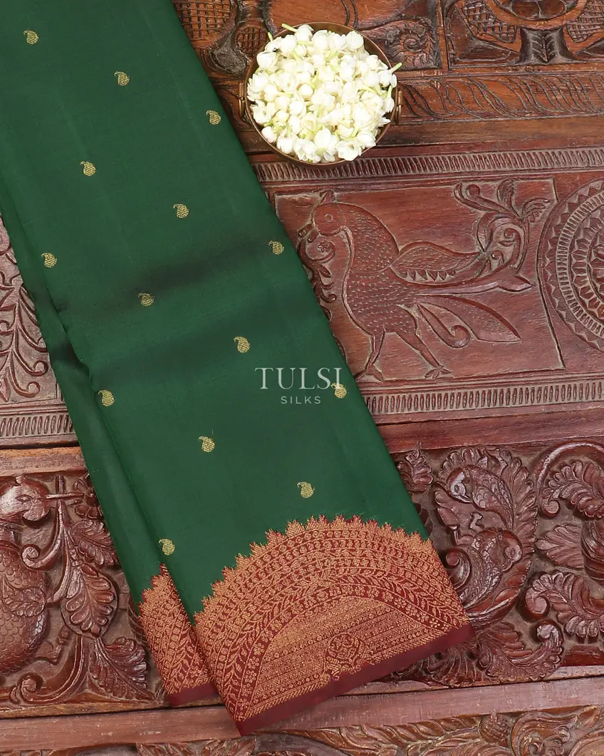Palam Silks | Vaira Oosi Design | Green Pattu Saree