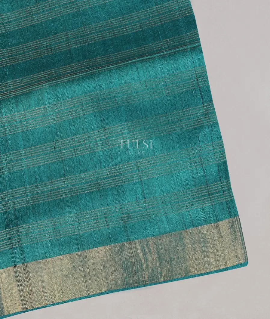 Teal Blue woven Tussar Saree T557231-image