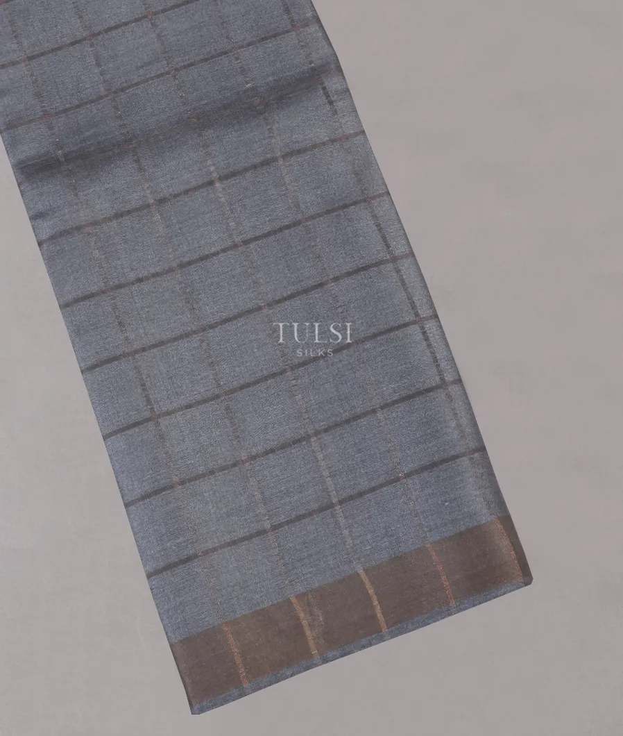 Grey Woven Tussar Saree T493097-image