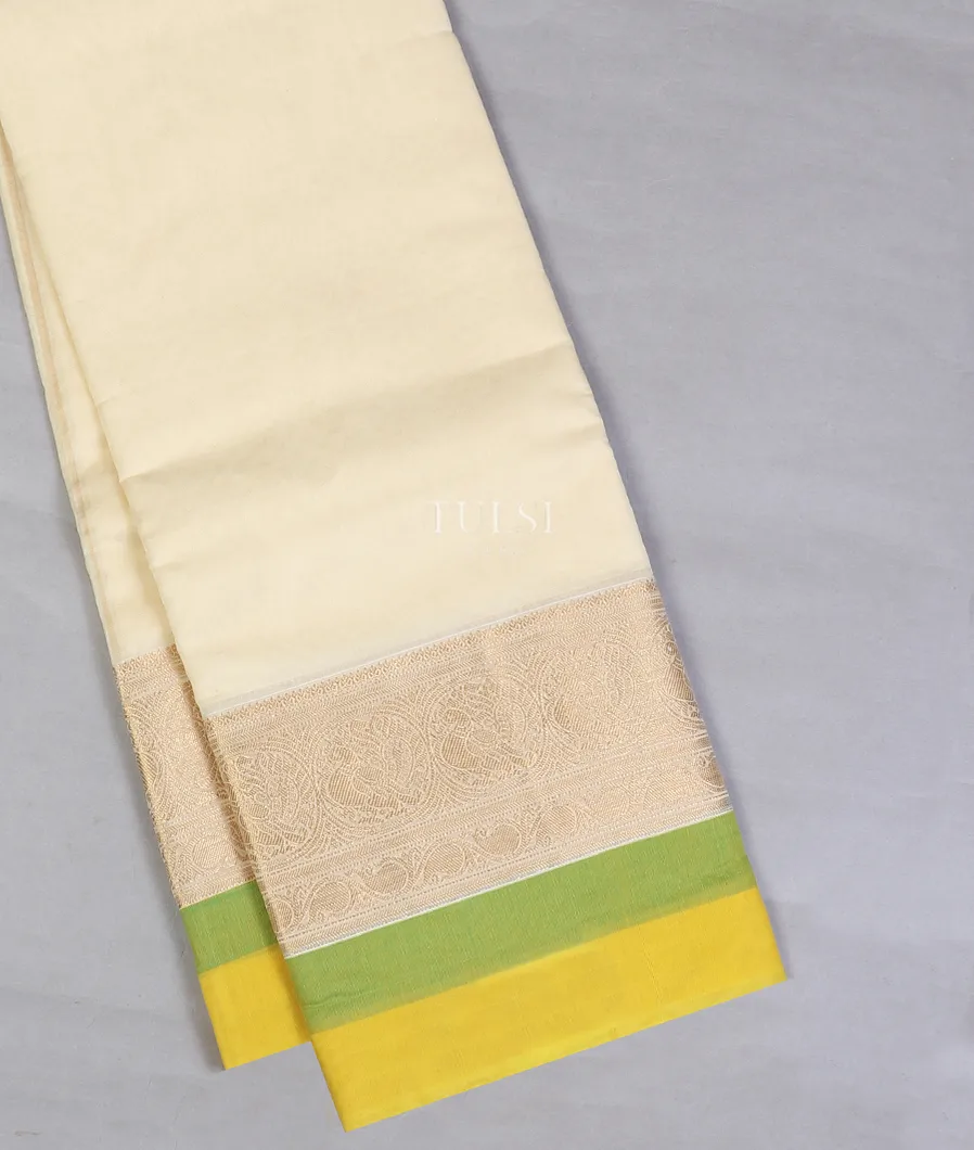 Cream Silk Cotton Saree T570843-image