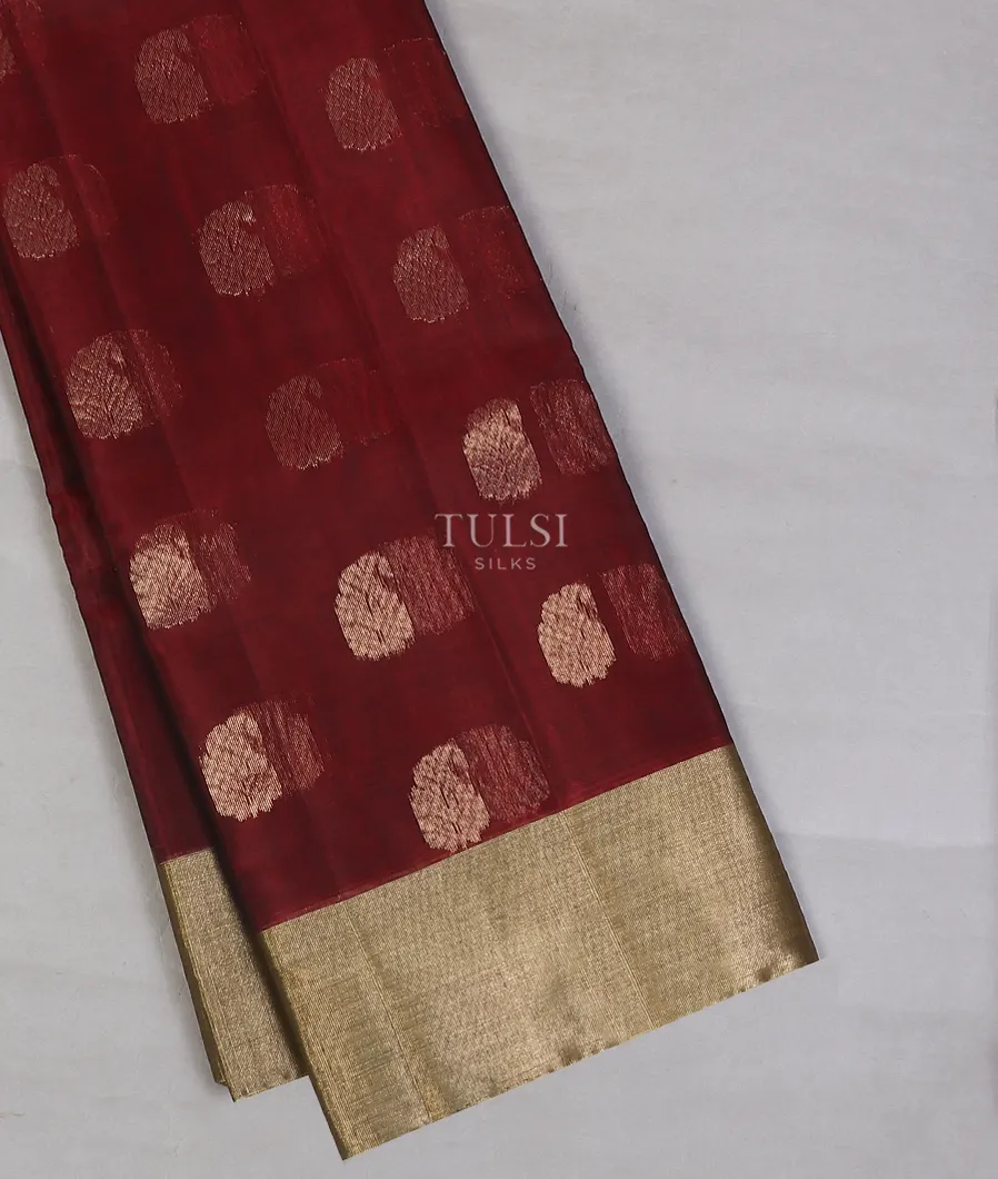 Maroon Silk Cotton Saree T570892-image