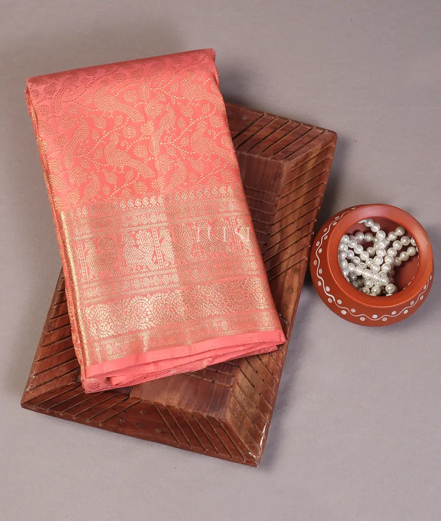 Peach Kanjivaram Silk Saree T573694-image