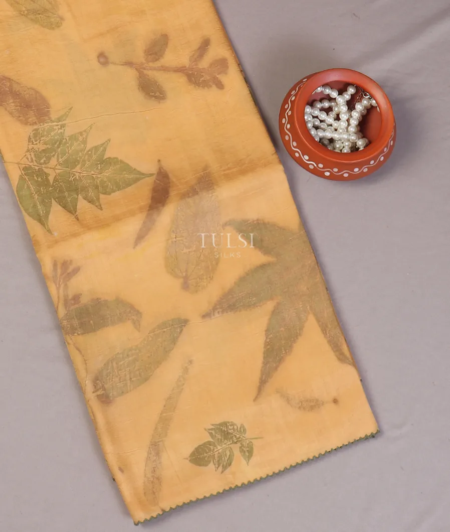 Pale Yellow Pure Silk Saree T571686-image
