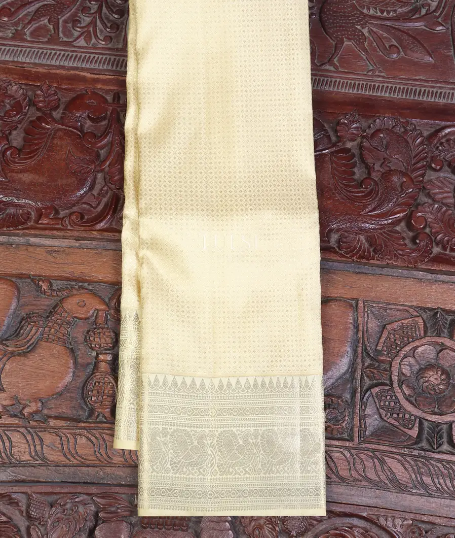 Cream Kanjivaram Silk Saree T542445-image