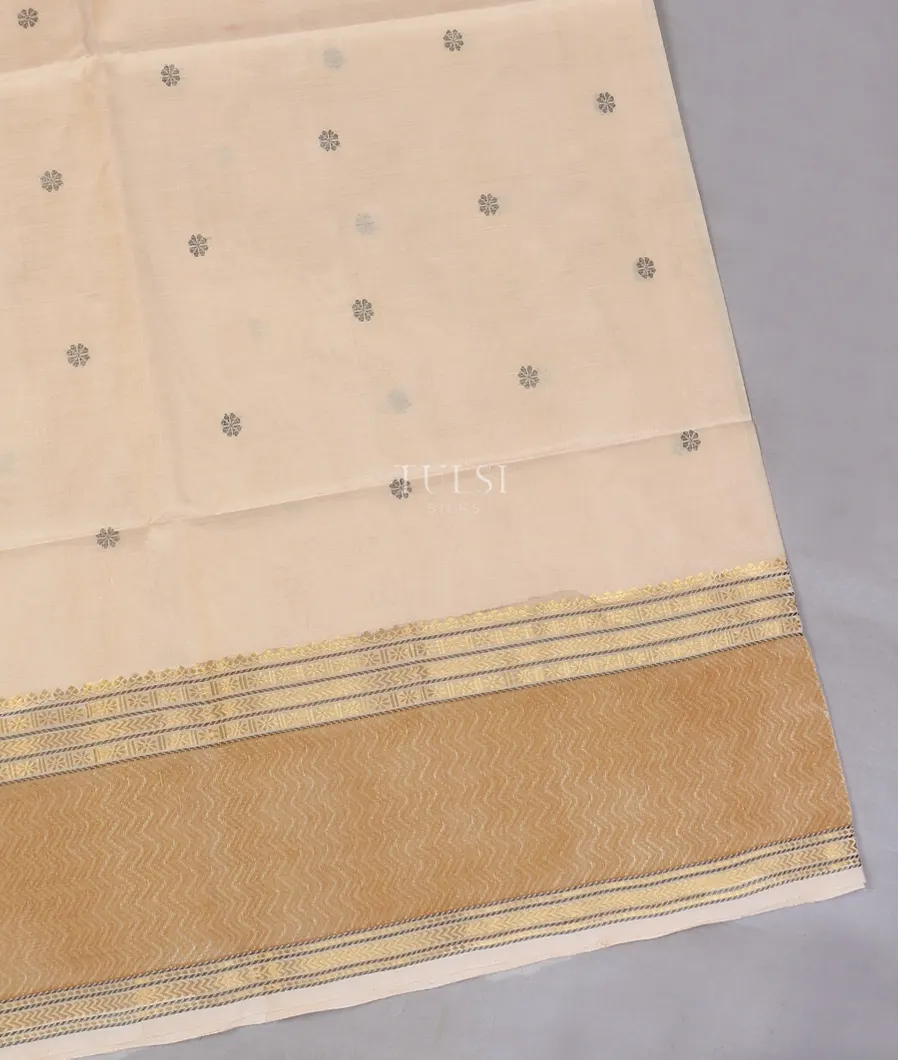 Light Beige Silk Cotton Saree T571386-image