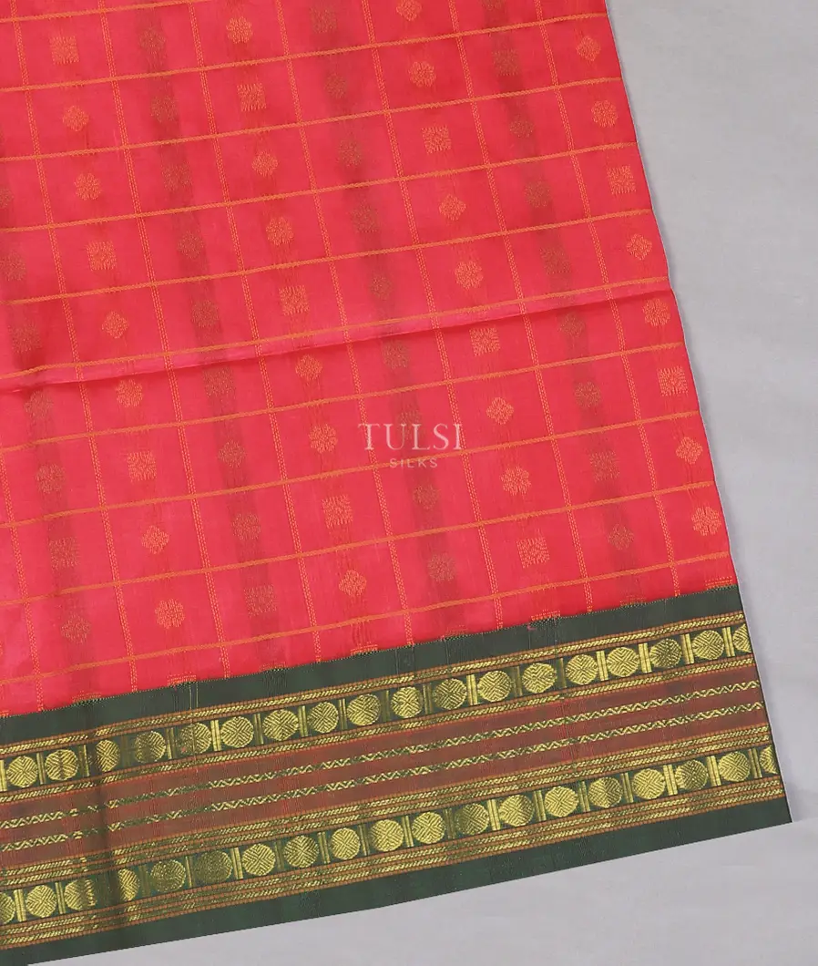Pinkish Red Silk Cotton Saree T571335-image