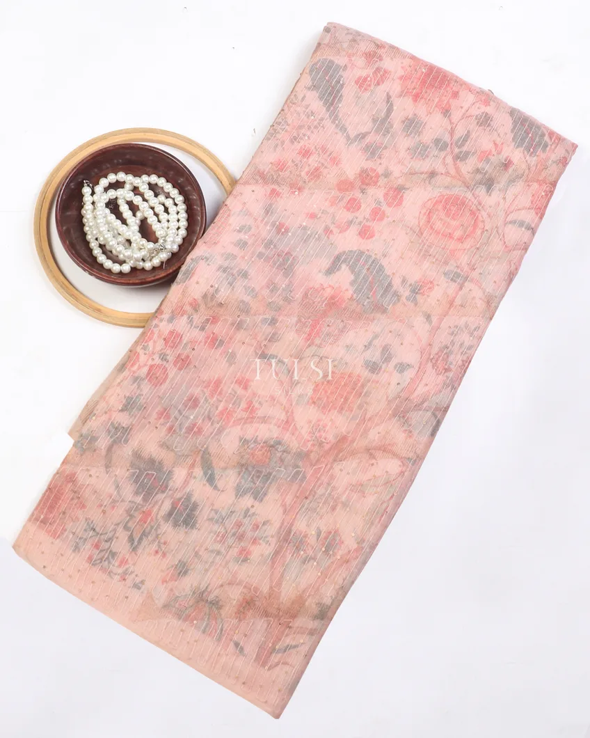 Light Pink Kora Matka Tussar Saree T571876-image