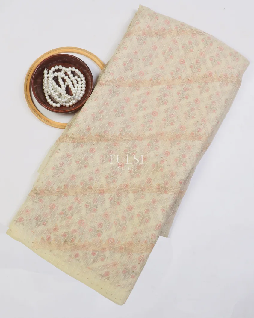 Off - White Kora Matka Tussar Saree T571879-image