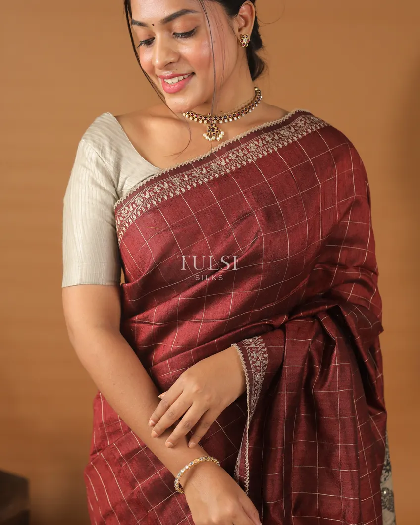 maroon-tussar-embroidery-saree-t522742-t522742-d