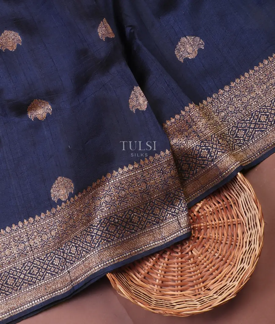 Blue Banaras Tussar Saree T534466-image