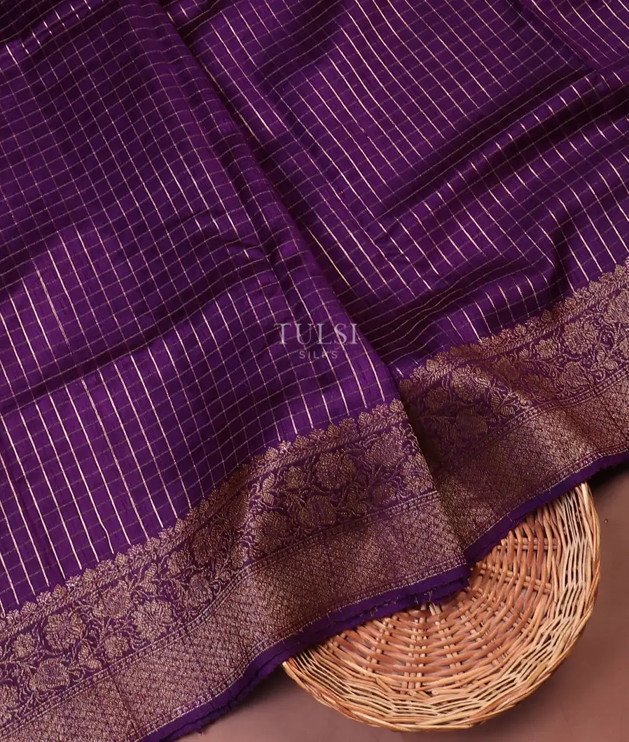 Purple Banaras Tussar Saree T575105-image