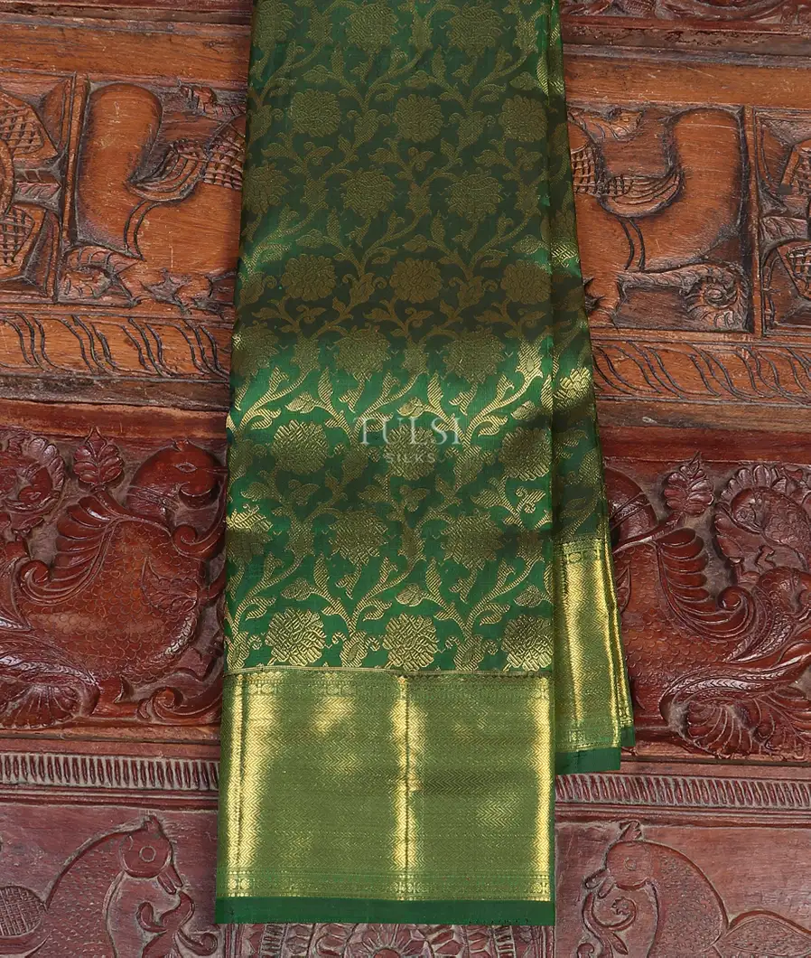 Bottle Green Kanjivaram Silk Saree T563141-image