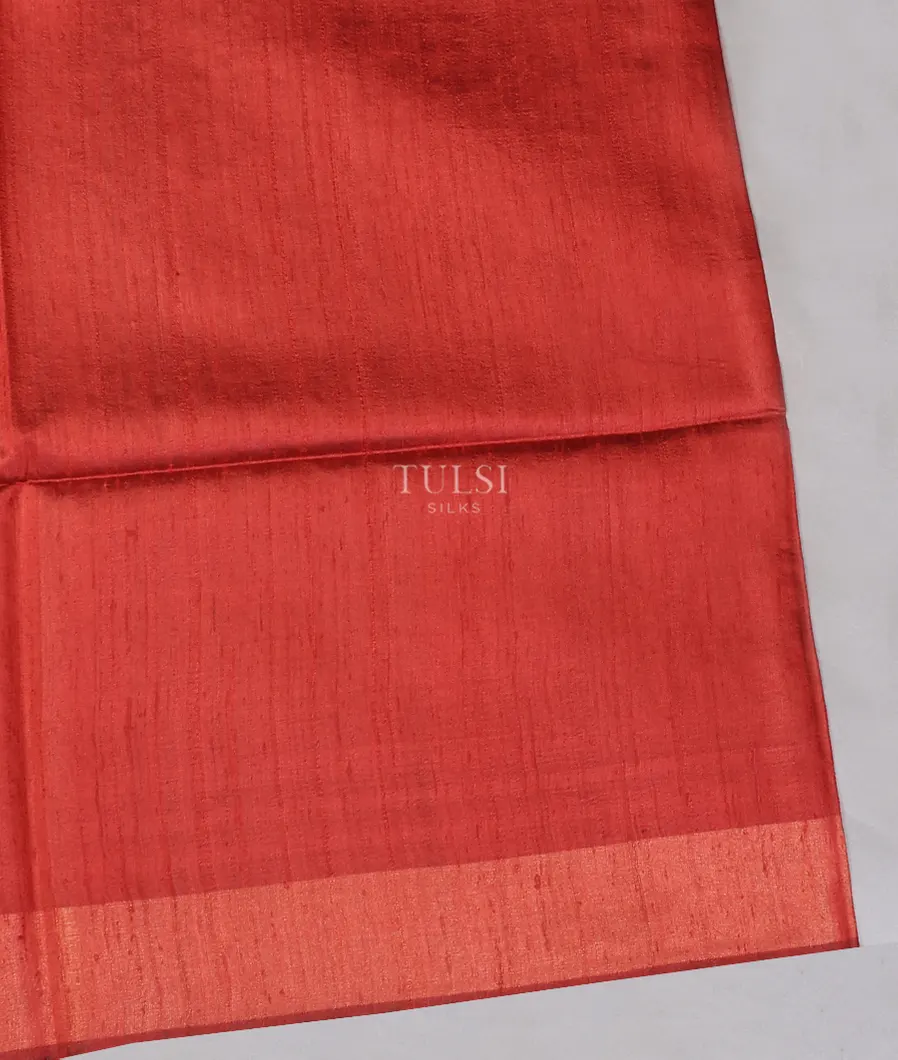 Red Tussar Printed Saree T554307-image