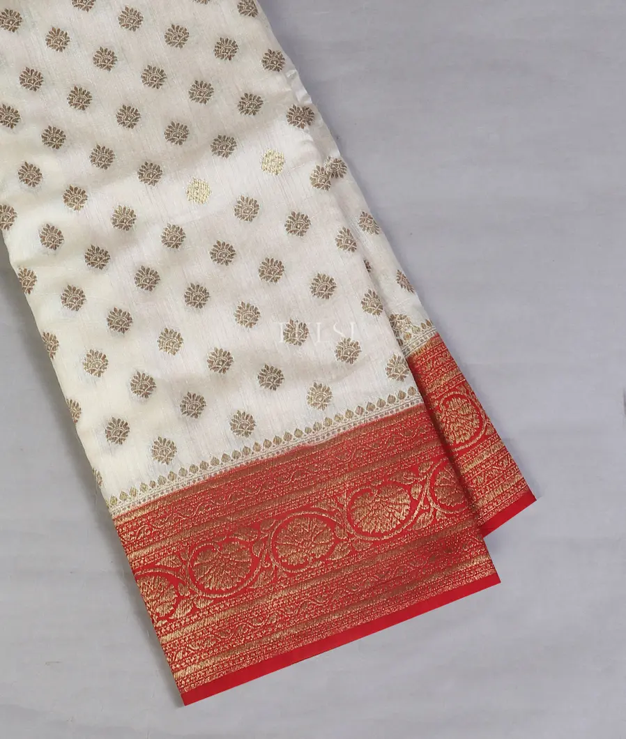 White Banaras Tussar Saree T574302-image