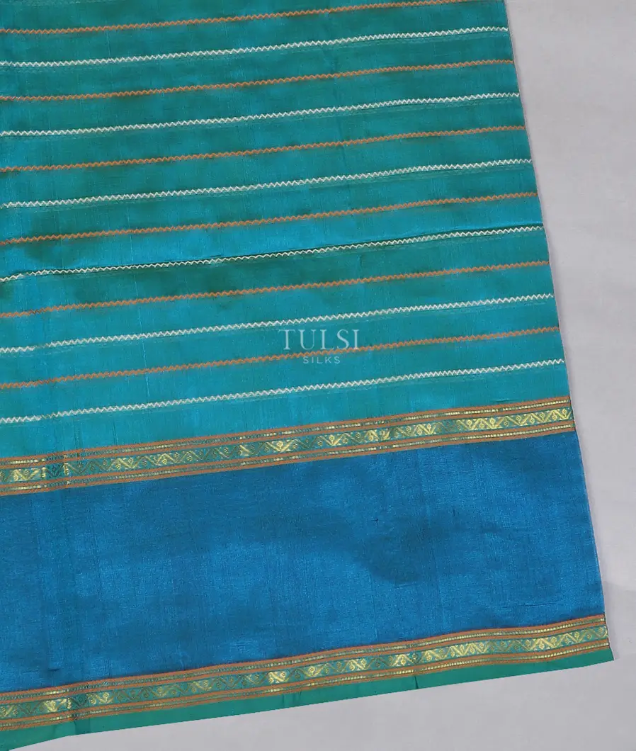 Peacock Blue Silk Cotton Saree T571454-image