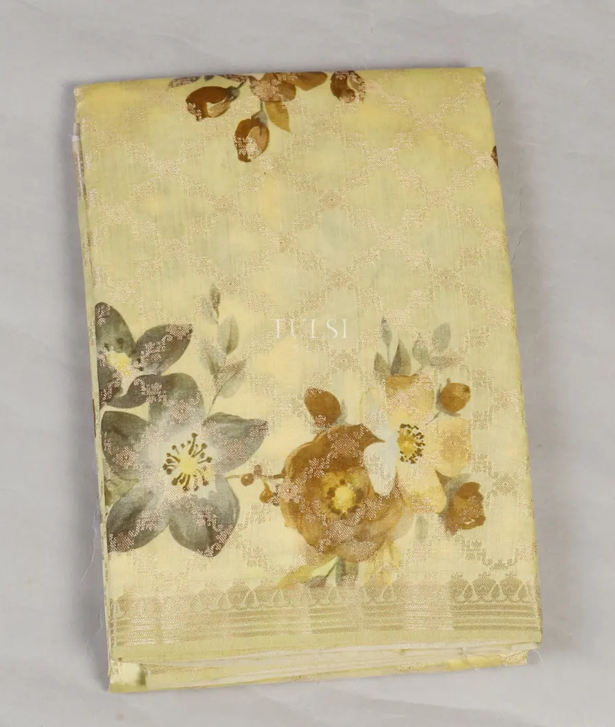 Pale Yellow Chaniya Silk Saree T570366-image