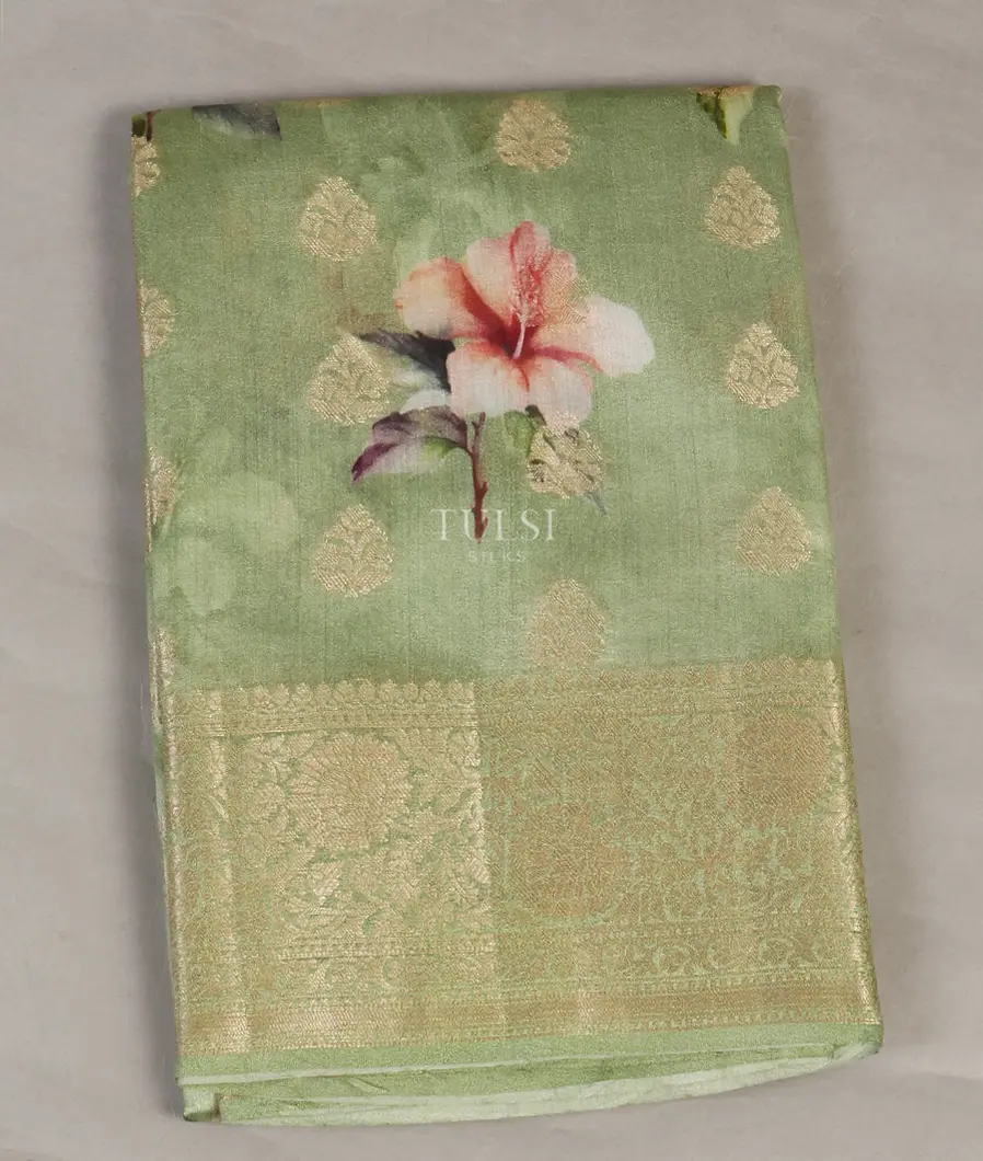 Green Chaniya Silk Saree T570357-image