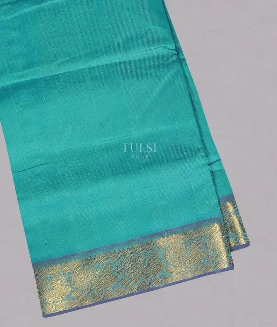 Bluish Green Silk Cotton Saree T573131-image