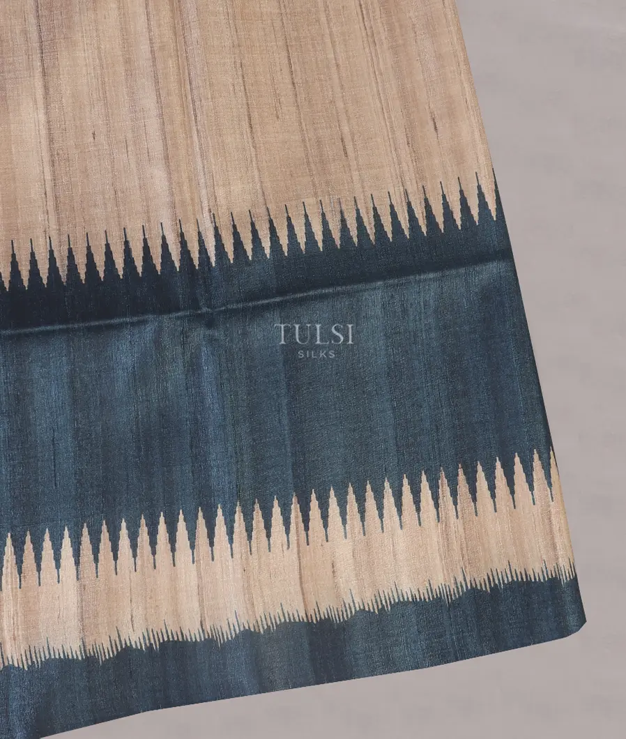 Beige Tussar Printed Saree T574825-image