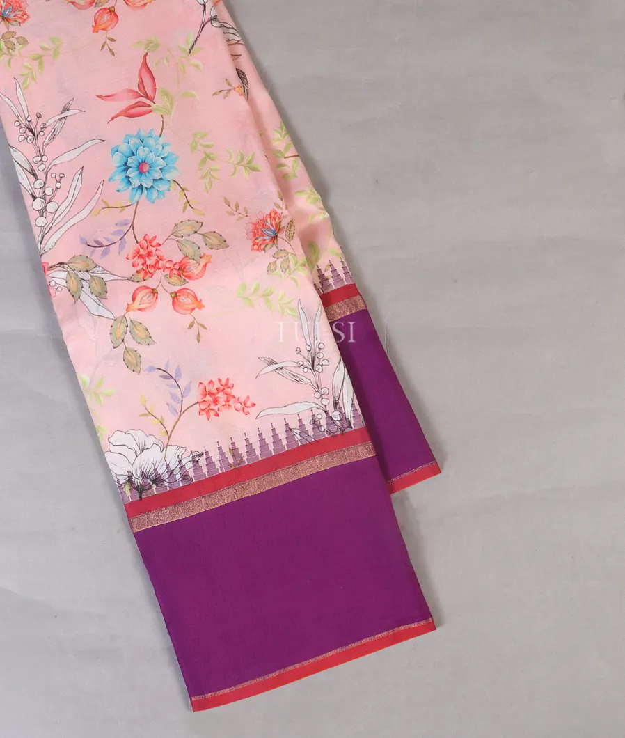 Pink Printed Soft Silk Saree T459825-image