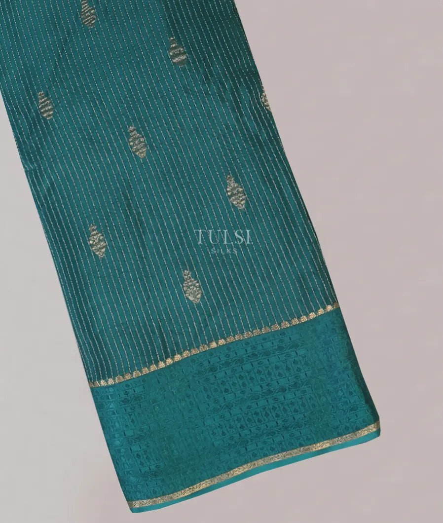 Teal Blue Crepe Silk Saree T574479-image