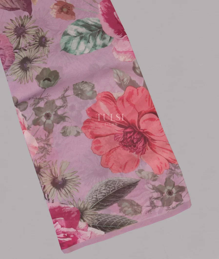 Lavender Georgette Silk Saree T562873-image