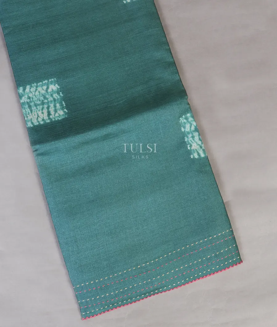 Bluish Grey Tussar Printed Saree T573483-image