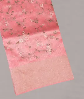 Pink Linen Embroidery Saree T577117-image