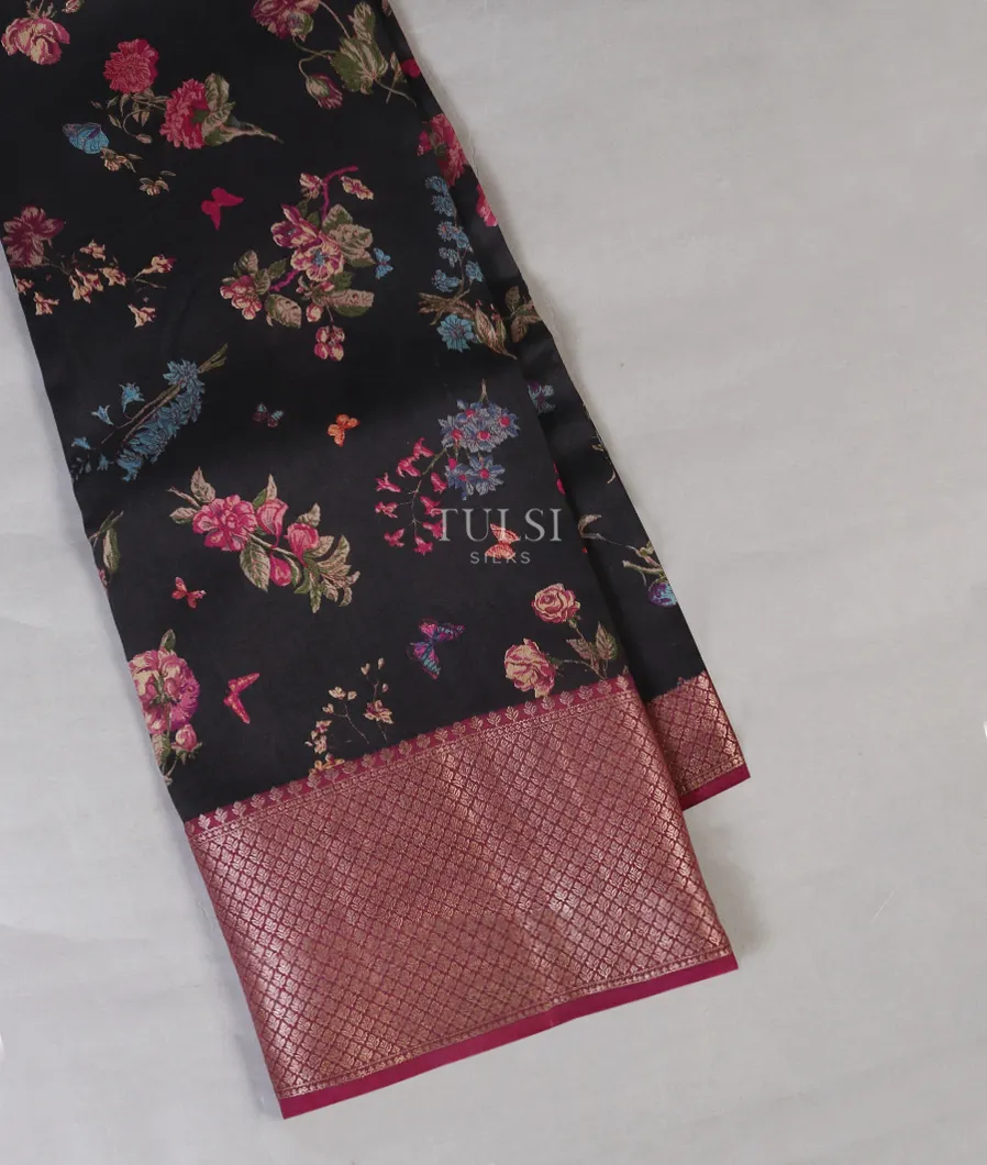 Black Chaniya Silk Saree T556839-image