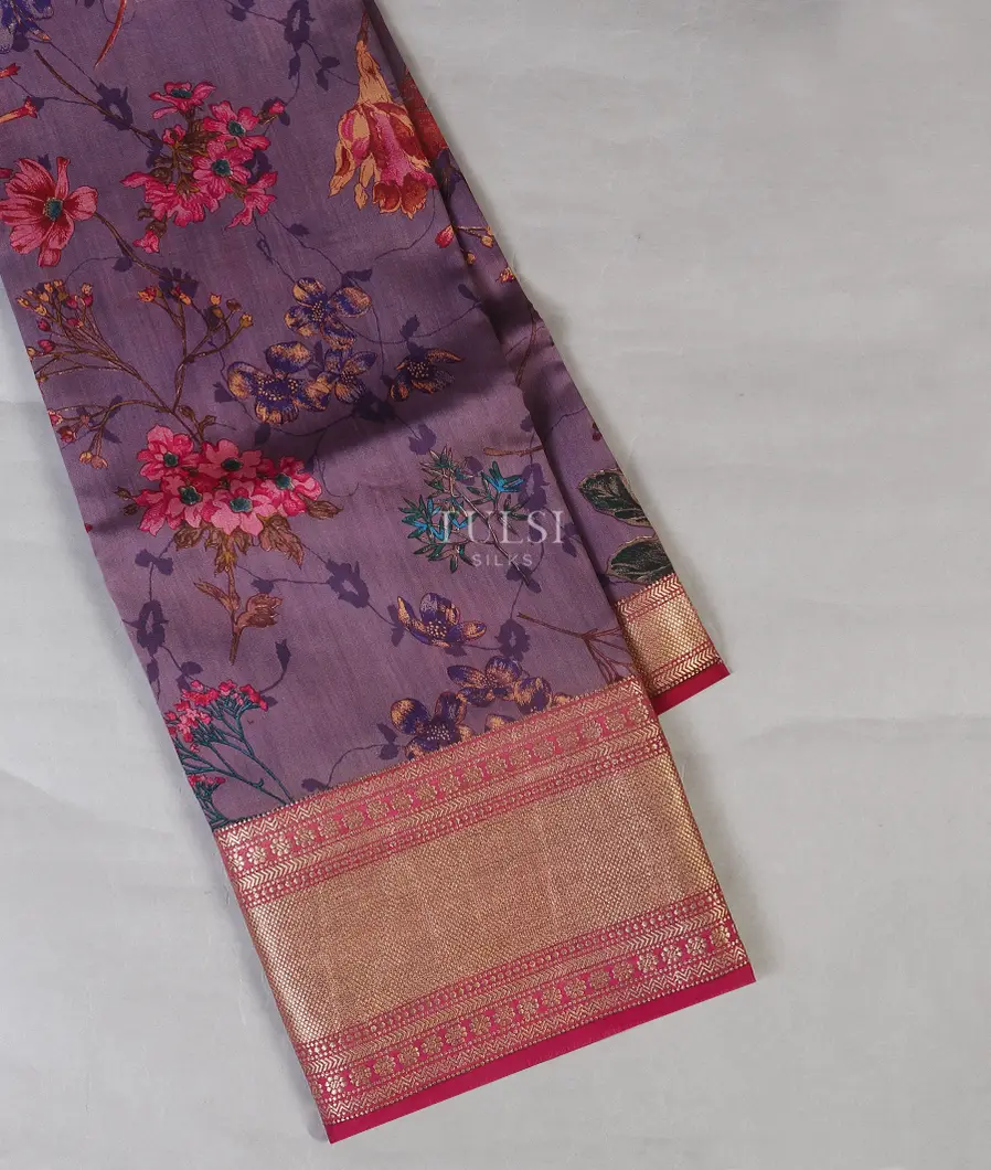 Lavender Chaniya Silk Saree T577429-image