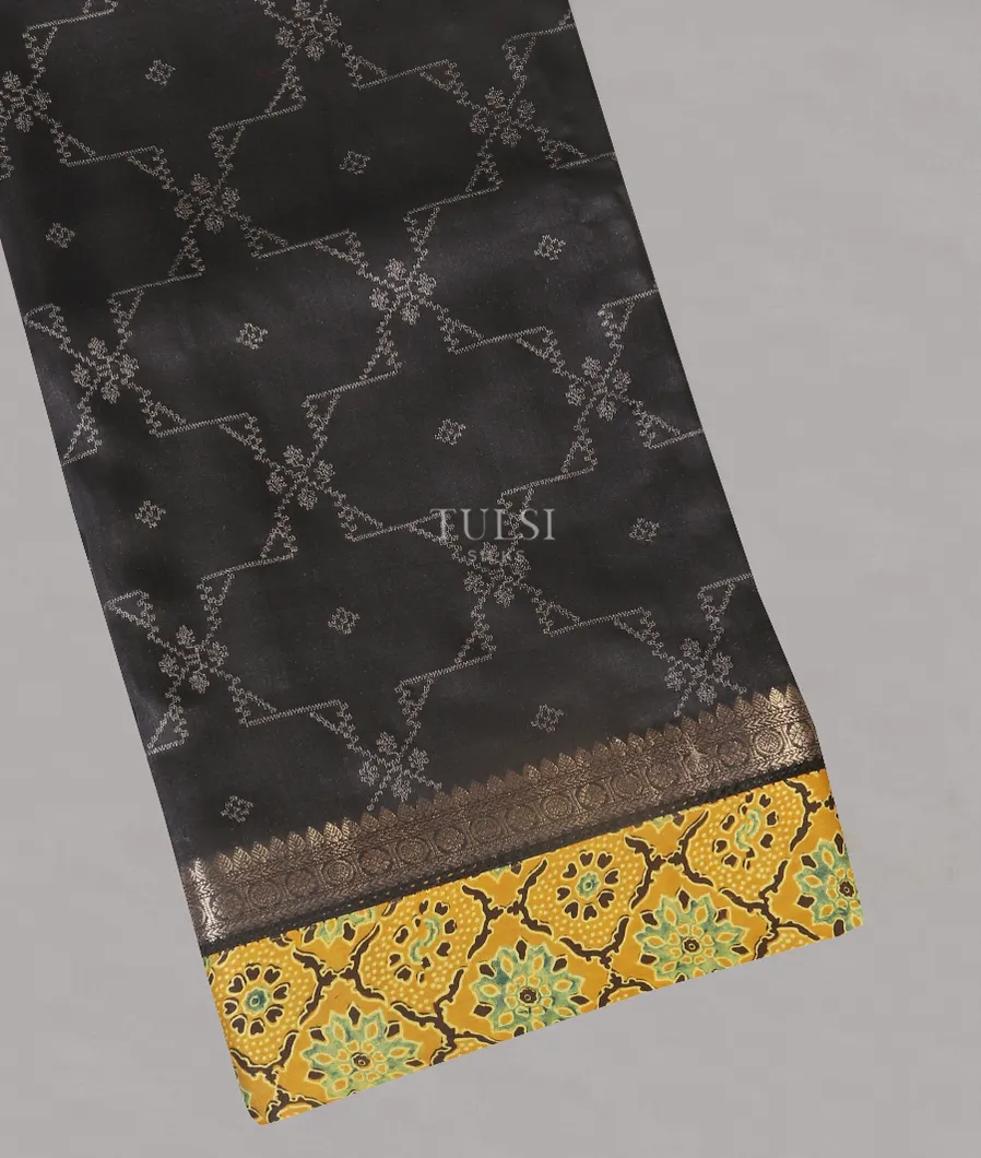 Black Tussar Embroidery saree T575744-image
