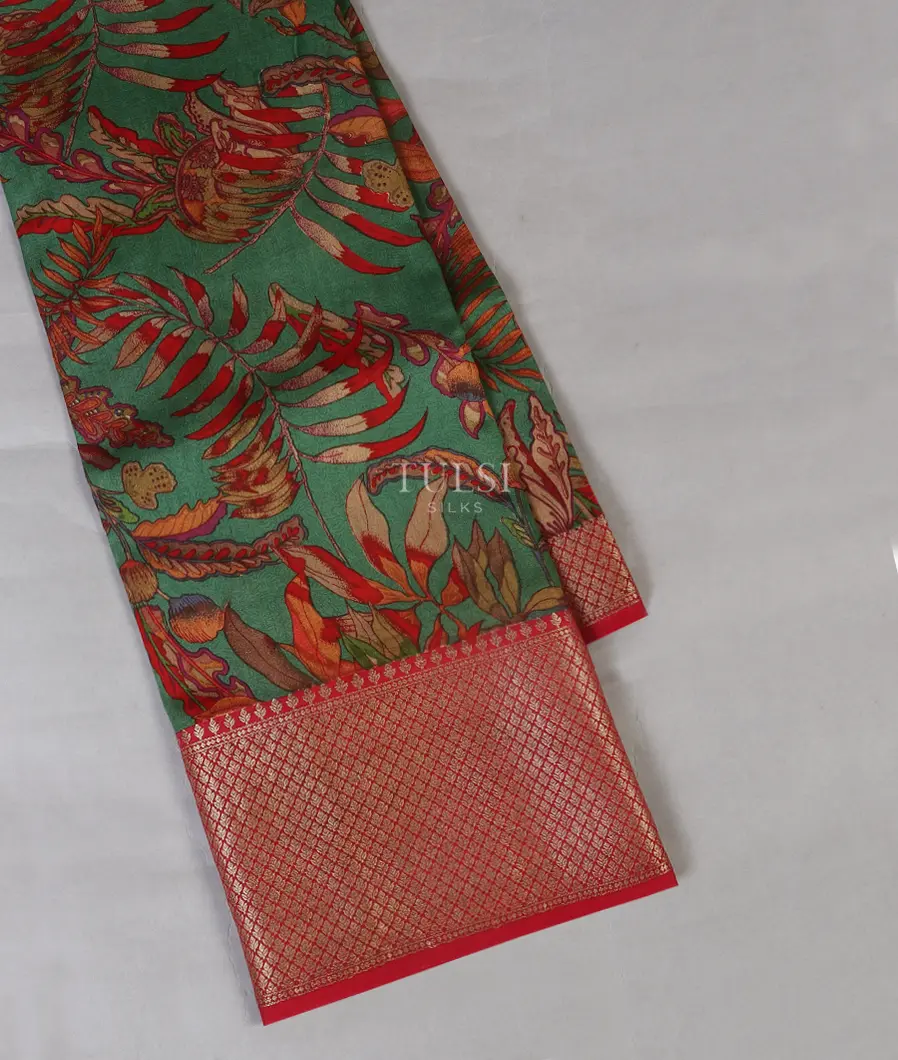 Dark Green Chaniya Silk Saree T556846-image
