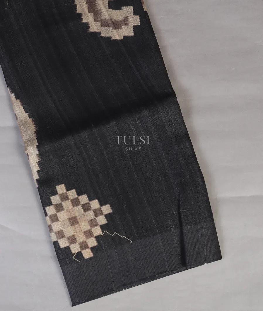 Black Tussar Printed Saree T565162-image