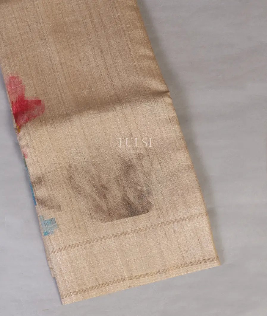 Beige Tussar Printed Saree T571944-image