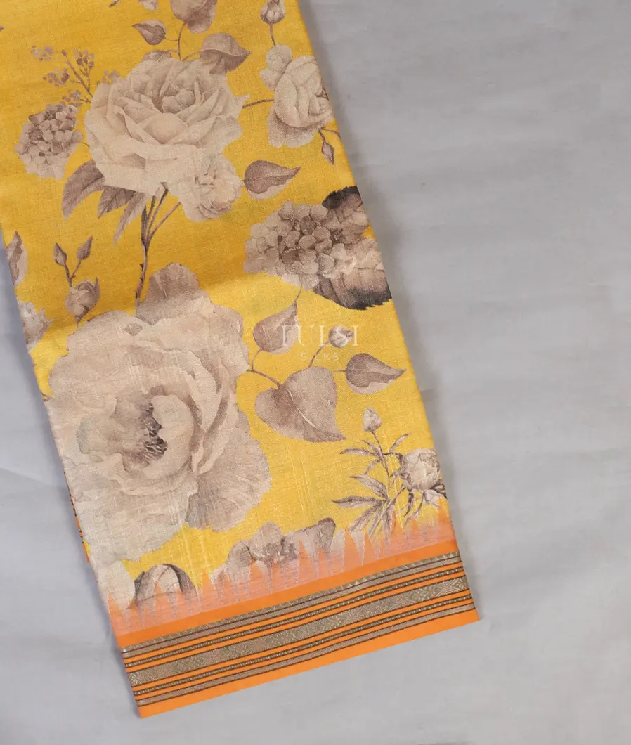Yellow Vidarbha Tussar Saree T572955-image