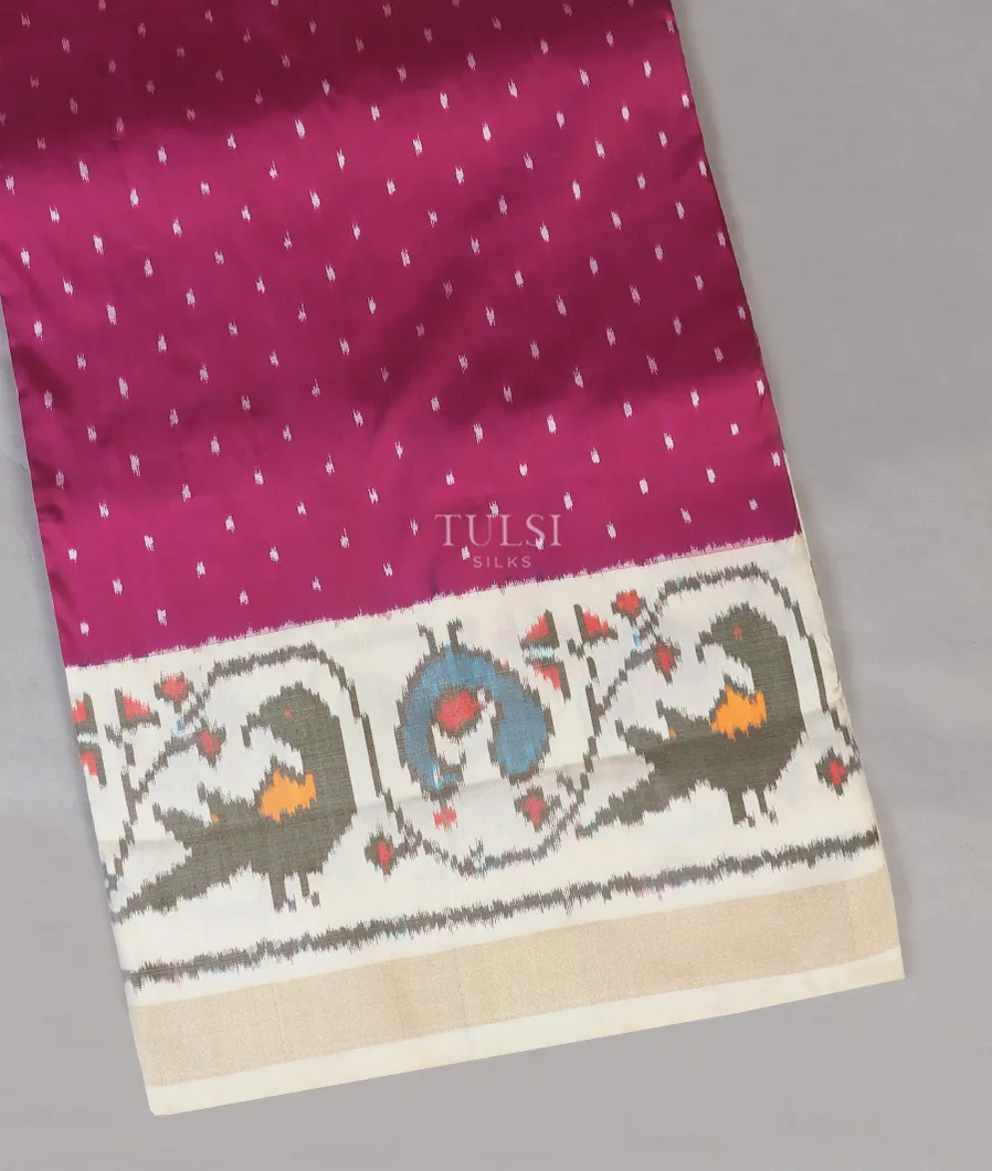 Purple Ikat Silk Saree T576869-image
